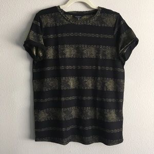 Lucky Brand|Black & Gold T-shirt|Size:L